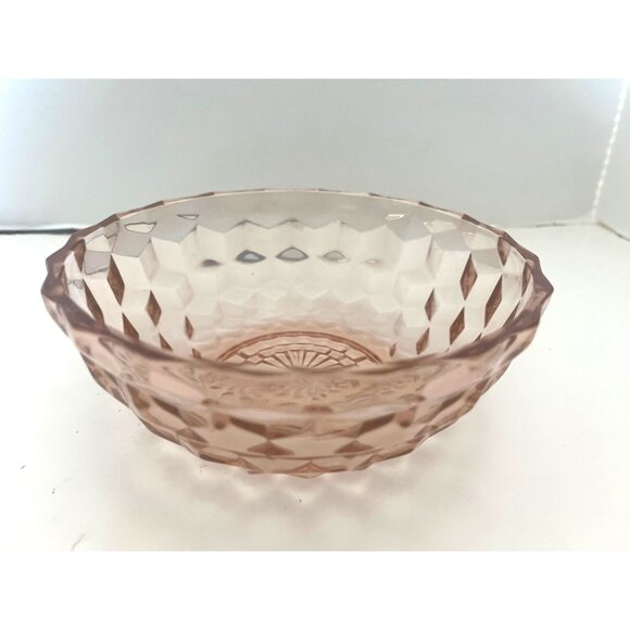 Pink Depression Glass By Jeannette Glass  Cubist Pattern 6 1/2” - Picture 1 of 5